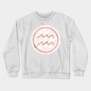 Rose Gold Marble Zodiac - Aquarius Crewneck Sweatshirt